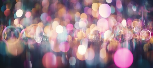 Glow shiny colorful light sparkle blur holiday background. Generative AI technology.