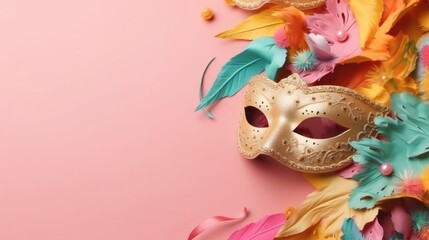 happy carnival day background with carnival mask ornaments