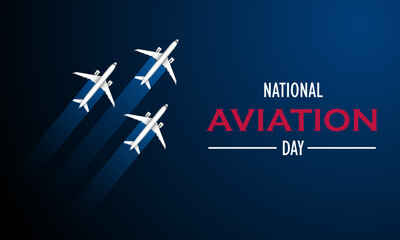 National Aviation Day August 19 Background Vector Illustration