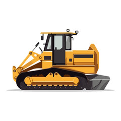 bulldozer excavator machine vector