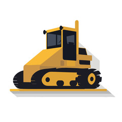 bulldozer excavator machine vector © praja