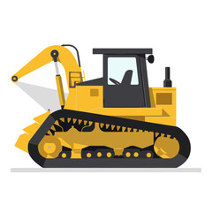 Obraz na płótnie Canvas bulldozer excavator machine vector