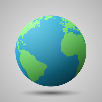 3d planet earth icon. vector globe on gray background. Earth Elements by Google Earth.