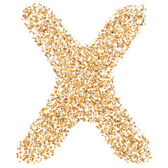 Alphabet Letter X Gold 3d font