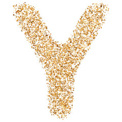 Alphabet Letter Y Gold 3d font