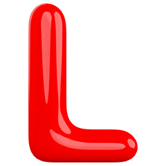 Alphabet Letter L Red Modern 3d font