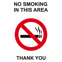 No smoking sign on white background