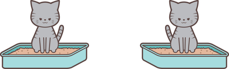 トイレで大をする猫