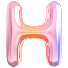 Alphabet Letter H Gradient Modern 3d font