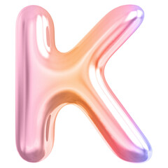 Alphabet Letter K Gradient Modern 3d font