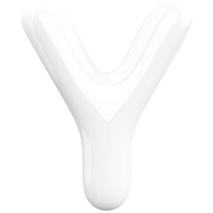 Alphabet Letter Y White Modern 3d font