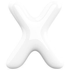 Alphabet Letter X White Modern 3d font