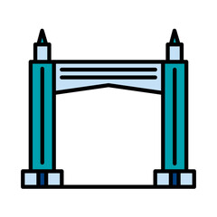 Filled Line Gate design vector icon design vector line icon svg