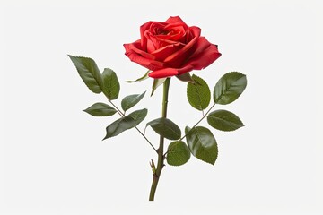 red rose bouquet isolated on white background. Generative AI technology.