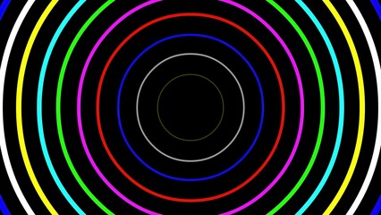 Colorful circles pattern on plain black background