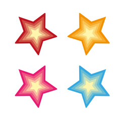 SET of 4 star frame used in quality rating icons, symbols for rating symbols