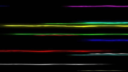 Colorful stripes motion graphics with plain black background