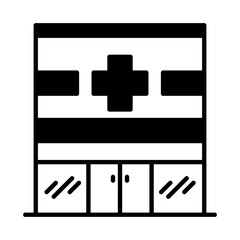 Obraz premium Solid Line Hospital design vector icon design vector line icon svg