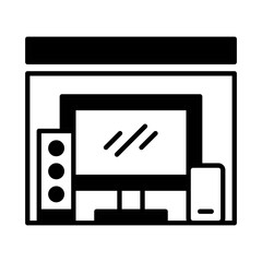 Solid Line Electronics Center design vector icon design vector line icon svg