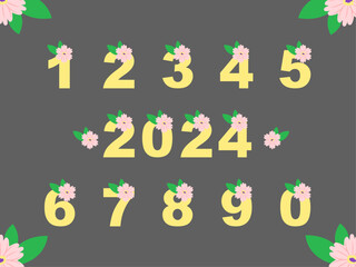 Fototapeta premium floral number vector illustration concept