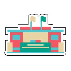 Sticker Embassy design vector icon design vector line icon svg