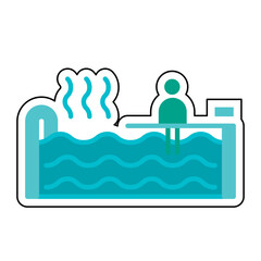 Sticker Hot Water Bath design vector icon design vector line icon svg