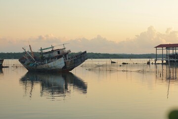 Shipwreck on the beach
