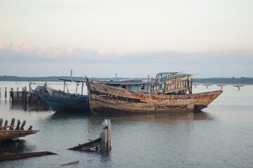 Shipwreck on the beach