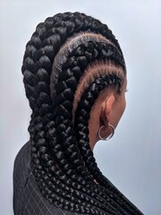 African American Women With Hair Braided Into A Cornrow Hairstyle Using Synthetic Hair Extensions