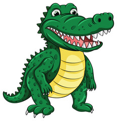 Crocodile In Funny Cartoon Style