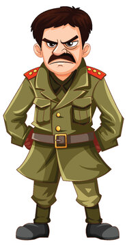 recommend clip art: Serious Military Officer with Grumpy Expression