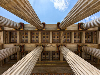 Antique Greece Columns Bottom View