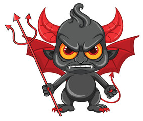 Angry devil cartoon character