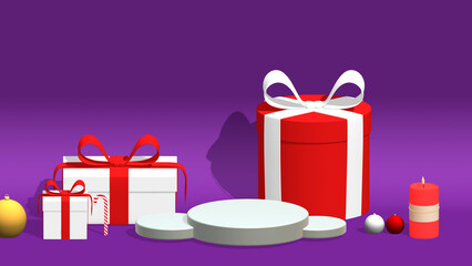 merry christmas banner product display cylindrical shape and festive decoration for christmas