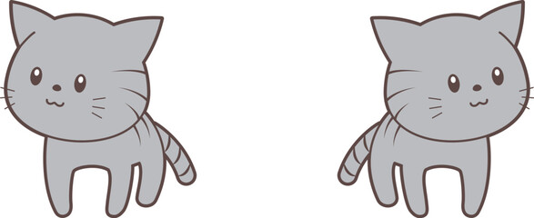 周りを見回しながら歩く猫