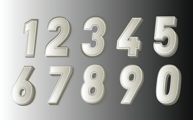 3d fancy numbers font
