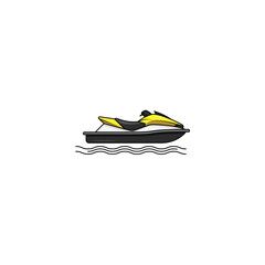 Jet ski isolated vector graphics