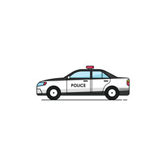 Police car isolated vector graphics