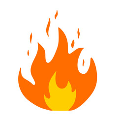 Hand drawn fire silhouette. Fireball vector sketch