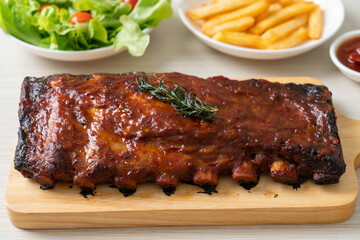 grilled and barbecue ribs pork
