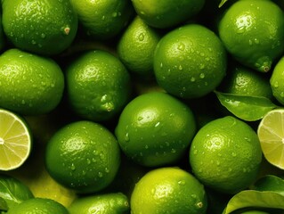 Limes background as seamless tile (generative AI)
