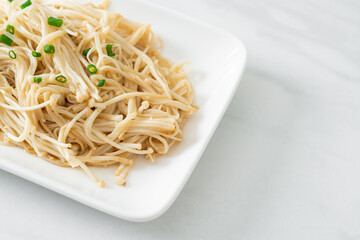 stir-fried golden needle mushroom with butter