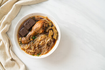 Stewed Chicken Noodle Soup Bowl