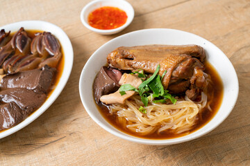Braised duck noodles with brown soup