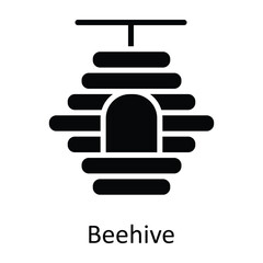 Beehive vector    Solid Icon Design illustration. Agriculture  Symbol on White background EPS 10 File