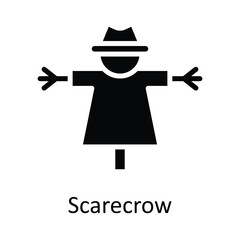 Scarecrow vector    Solid Icon Design illustration. Agriculture  Symbol on White background EPS 10 File