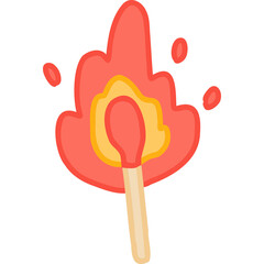 Burning match stick hand draw