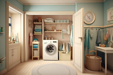 Laundry room, created with AI.