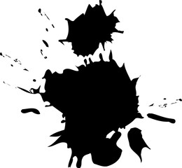 black drop ink splatter splash watercolor grunge element graphic style