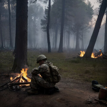 soldier contemplation, peace during war